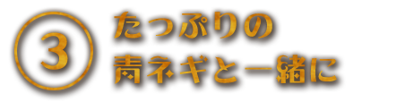 たっぷりの青ネギと一緒に