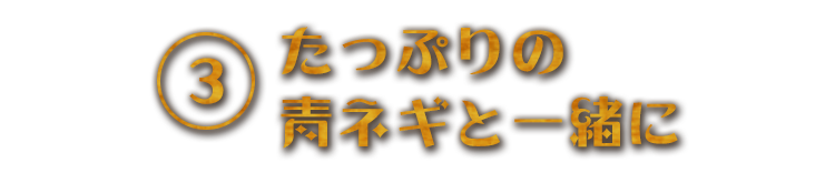 たっぷりの青ネギと一緒に